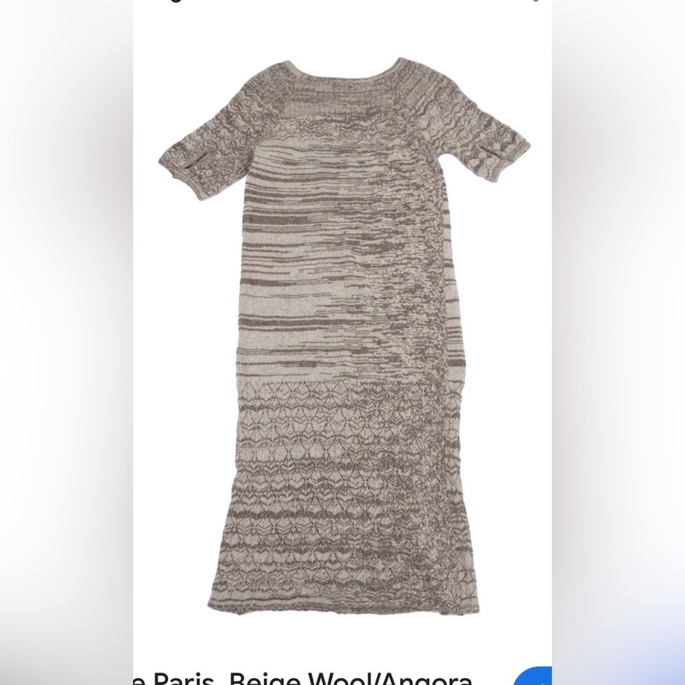 Chloe Paris. Wool/angora knit jacquard short sleeve  Dress. Size XS.